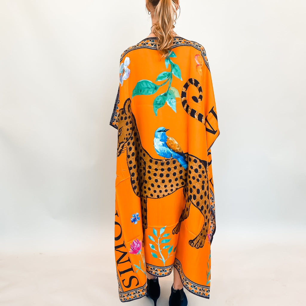 VENICE LEO SILK TUNIC - ORANGE