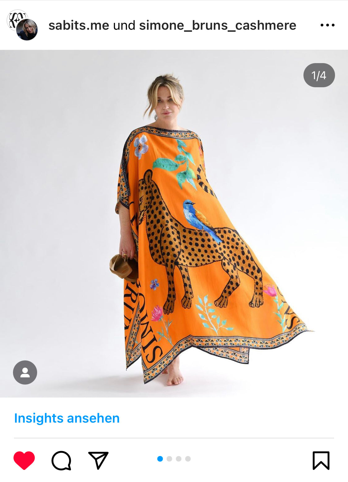 VENICE LEO SILK TUNIC - ORANGE