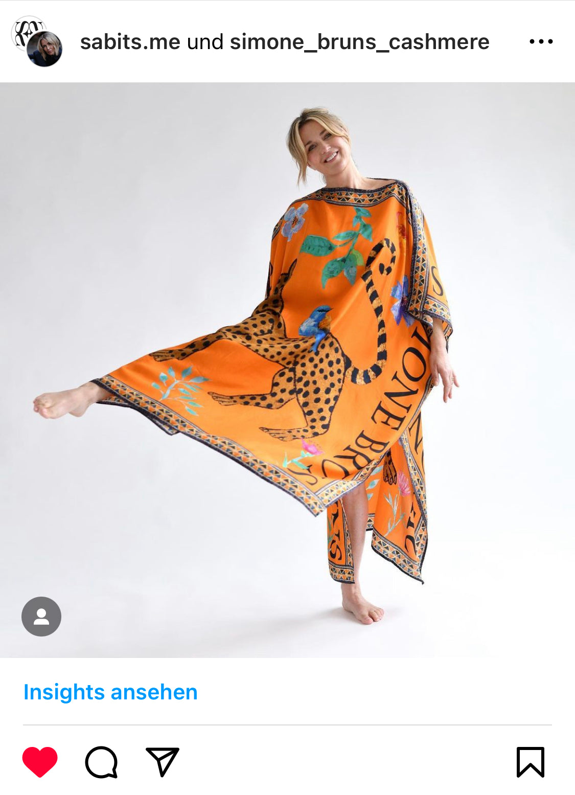 VENICE LEO SILK TUNIC - ORANGE