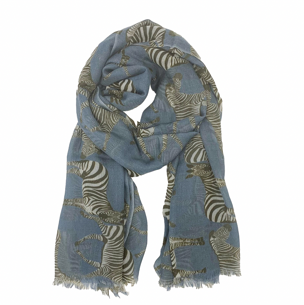 ZEBRA PARTY CASHMERESCARF - GREY