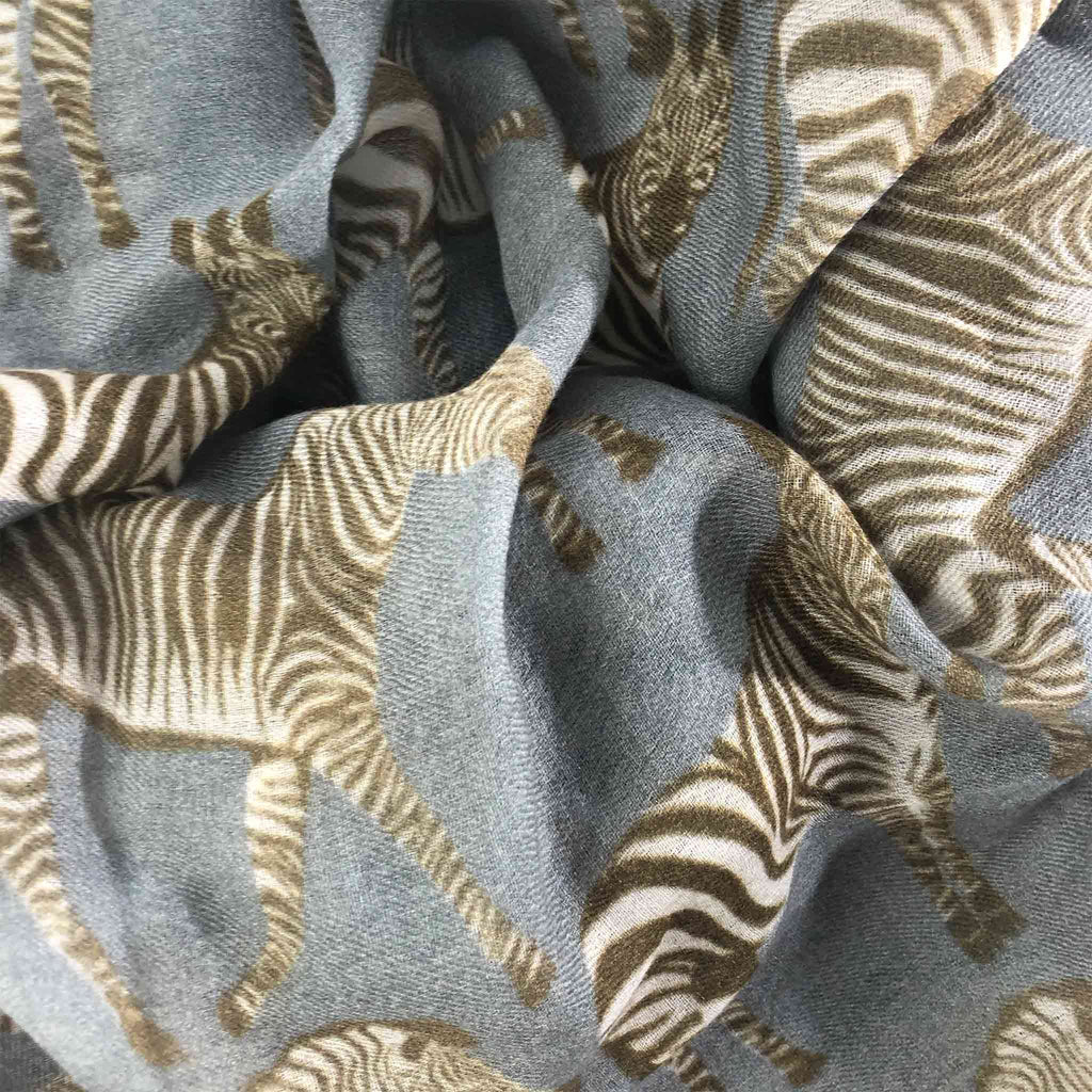 ZEBRA PARTY CASHMERESCARF - GREY