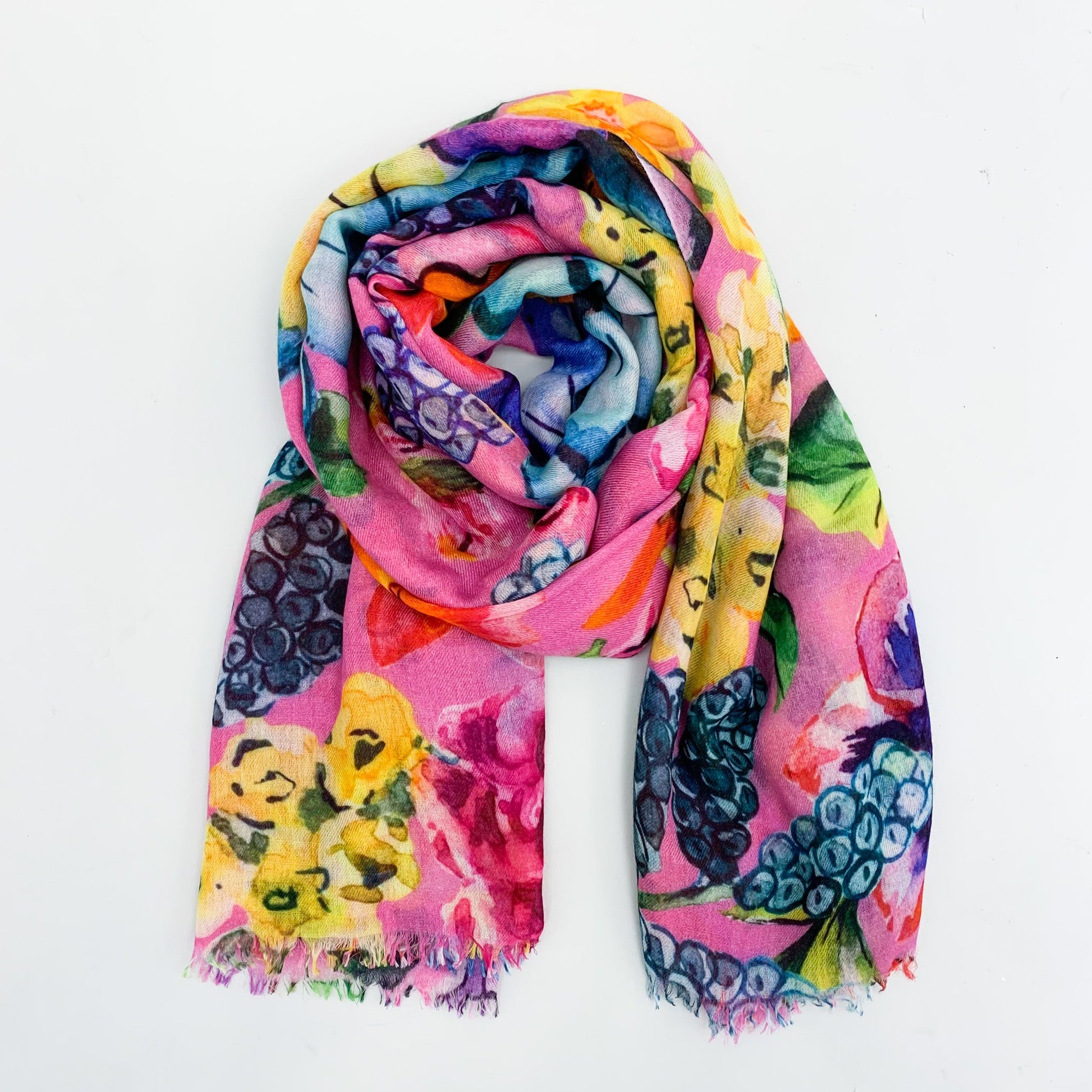 BLOOM CASHMERE SCARF - PINK