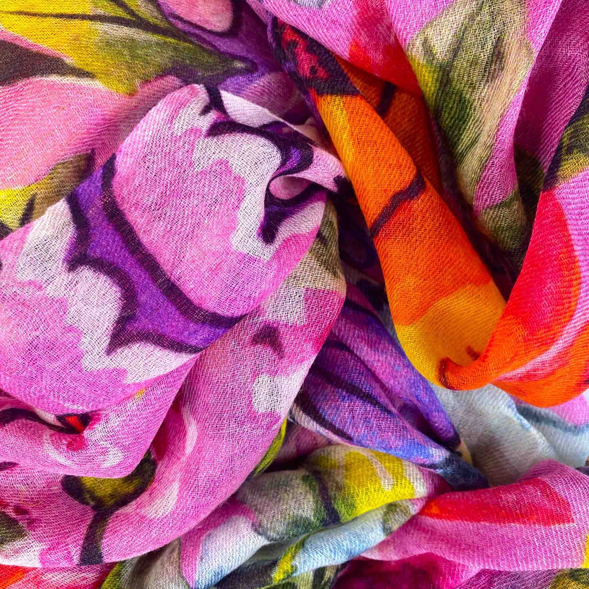 BLOOM CASHMERE SCARF - PINK