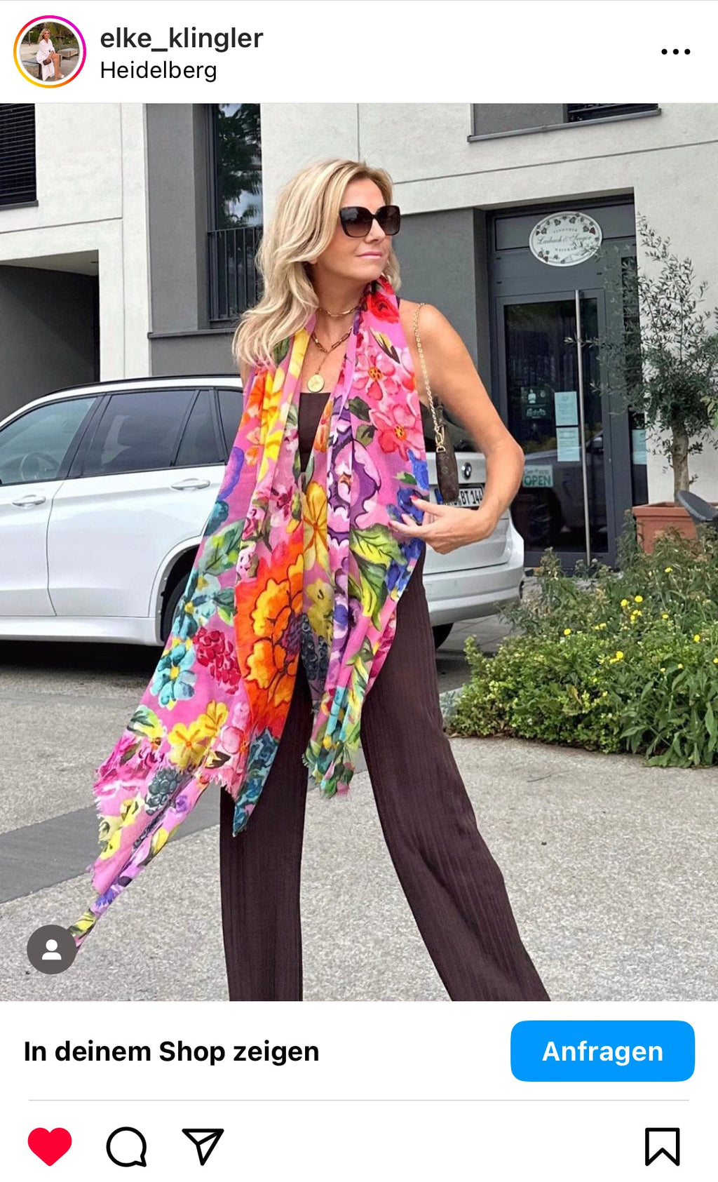 BLOOM CASHMERE SCARF - PINK