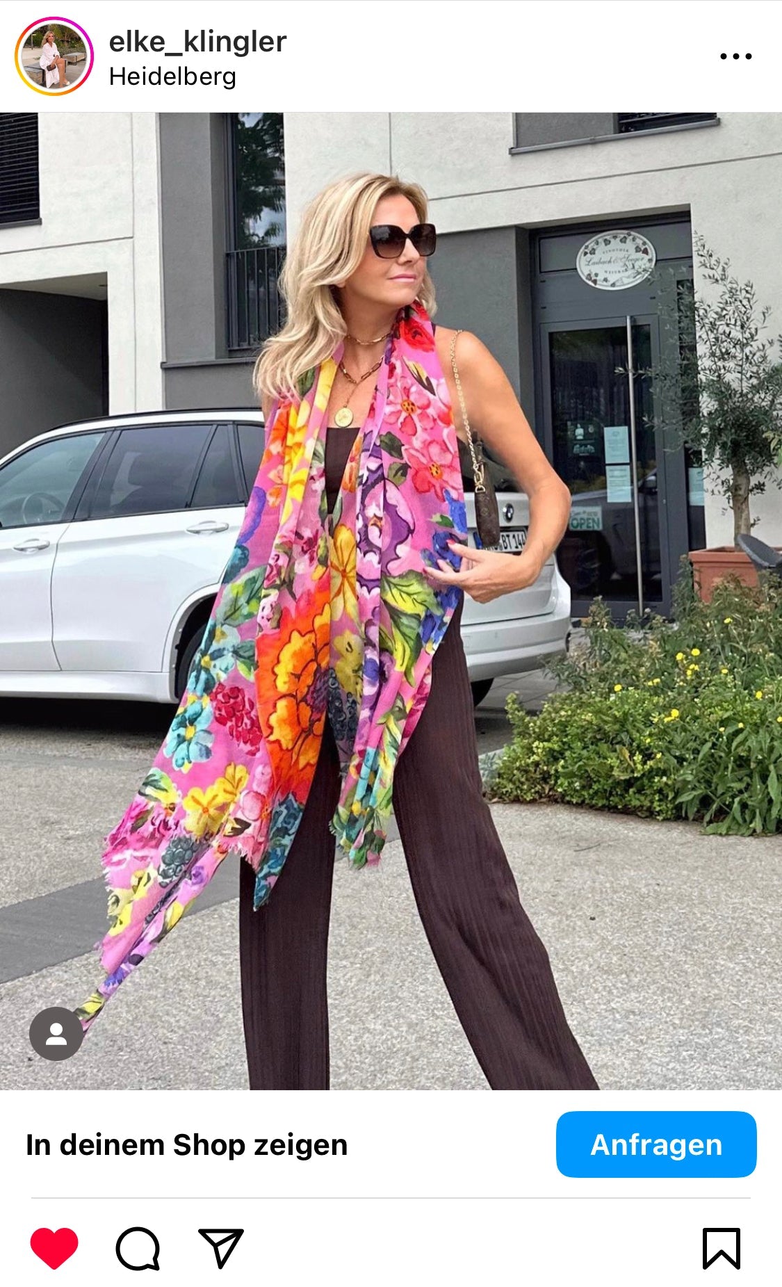 BLOOM CASHMERE SCARF - PINK