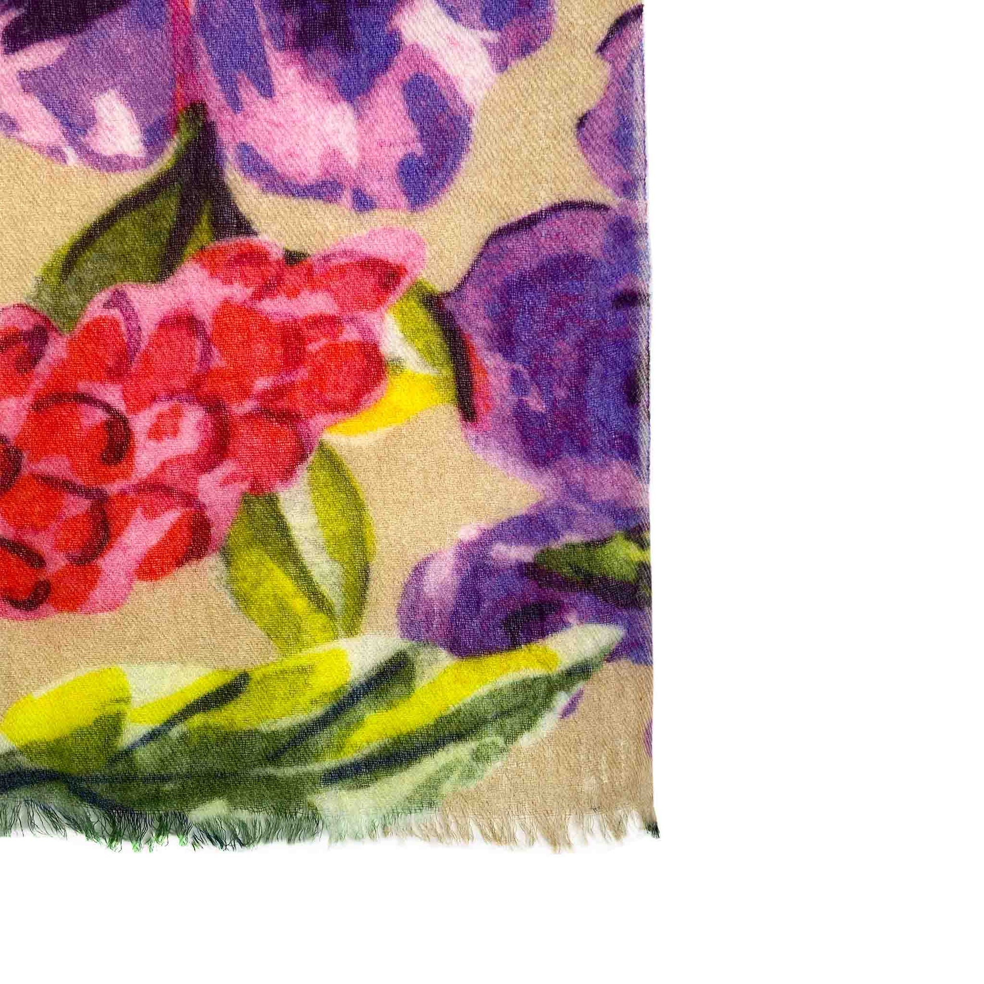 BLOOM CASHMERE SCARF - TAUPE