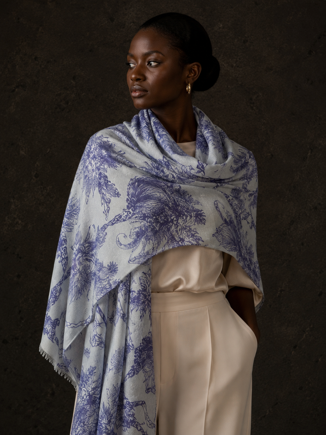 LEOSA CASHMERE SCARF - light grey