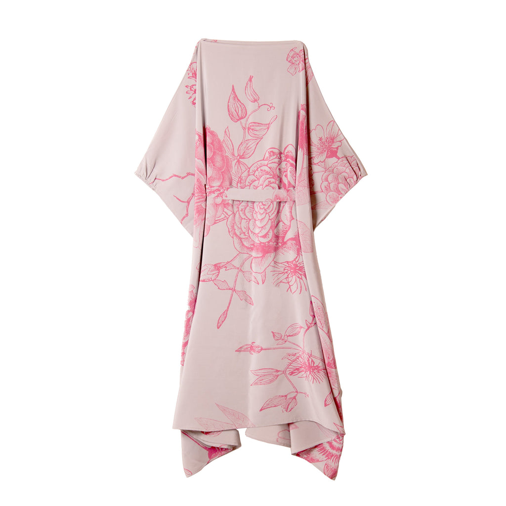 FLOWER EXPLOSION EVENING DRESS - GREY/PINK