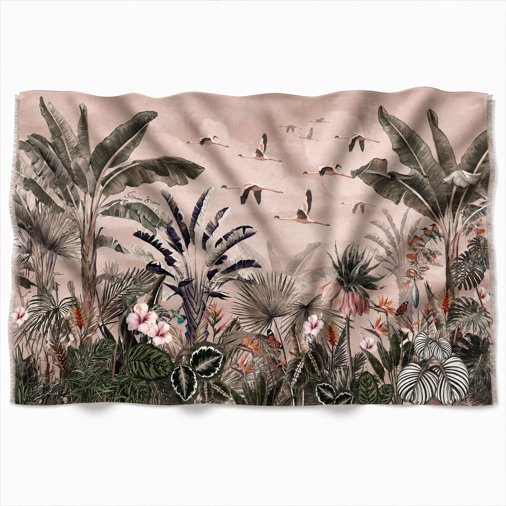 FLAMINGO CASHMERE SCARF - TAUPE