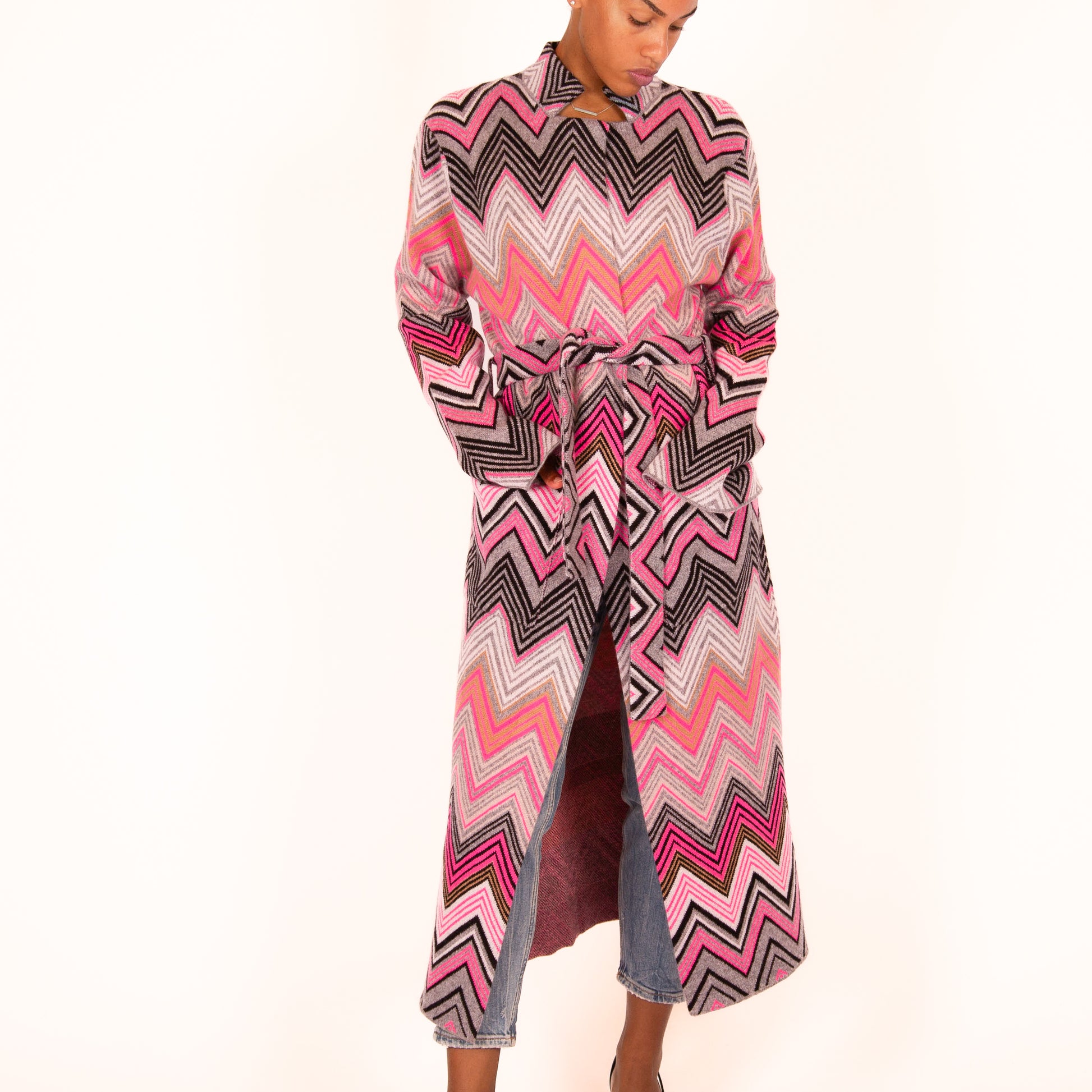 MAISON CARDIGAN - PINK/GREY