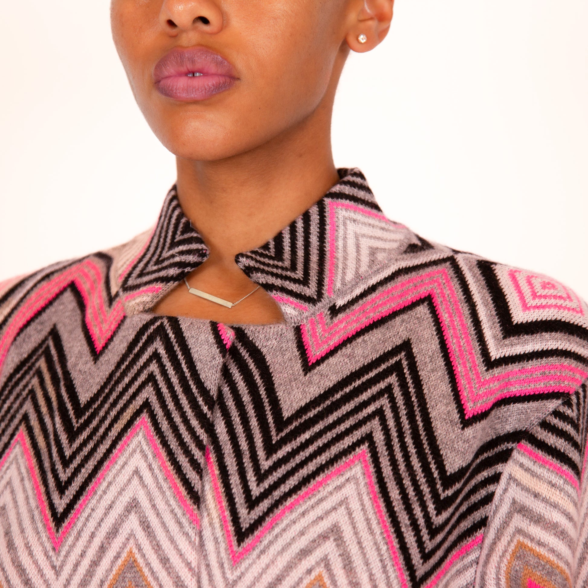 MAISON CARDIGAN - PINK/GREY
