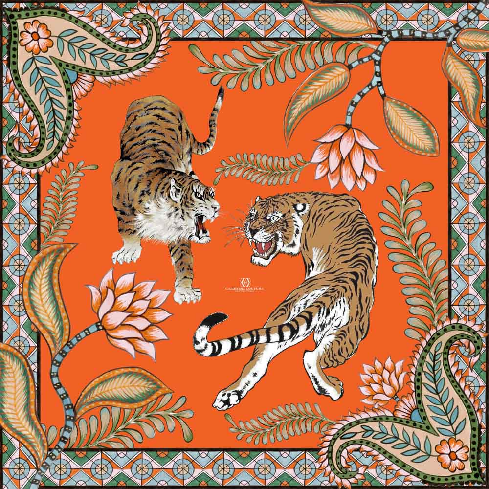 TIGER & JUNGLE SHORT DRESS - ORANGE