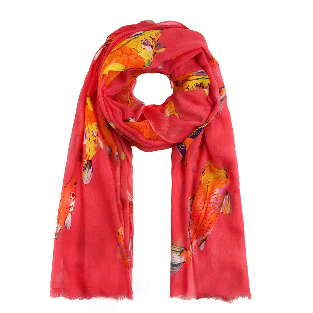KOI CASHMERE SCARF - CORAL