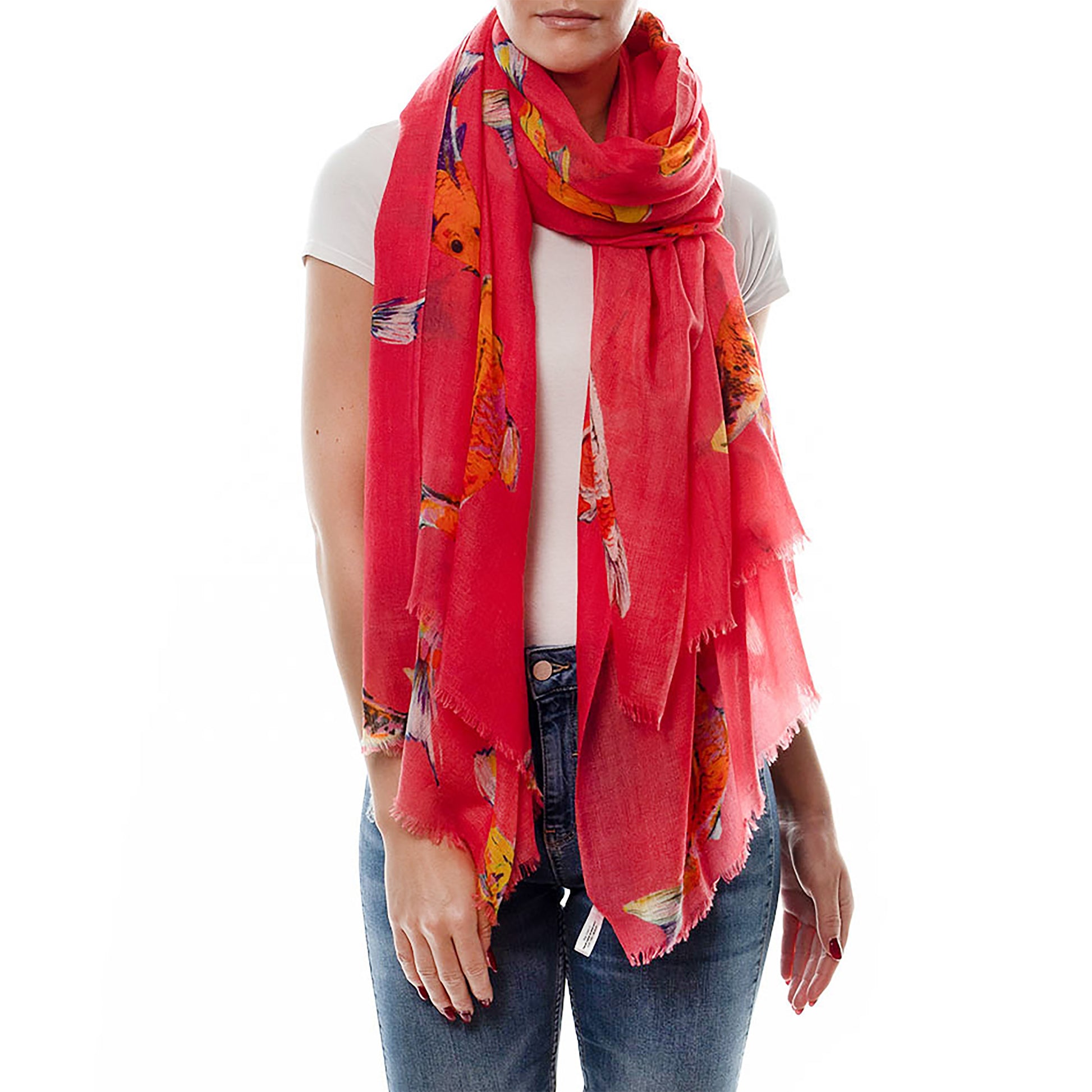 KOI CASHMERE SCARF - CORAL