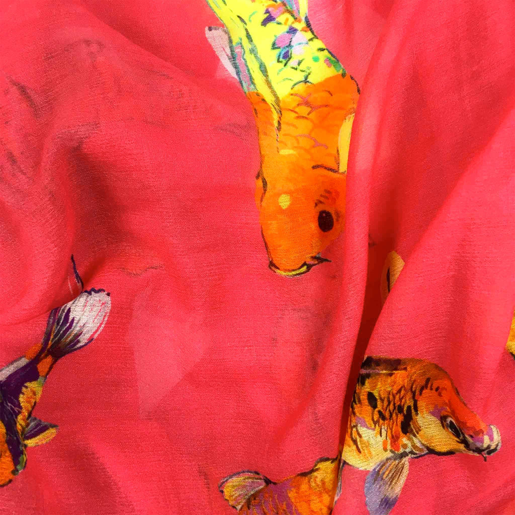 KOI CASHMERE SCARF - CORAL