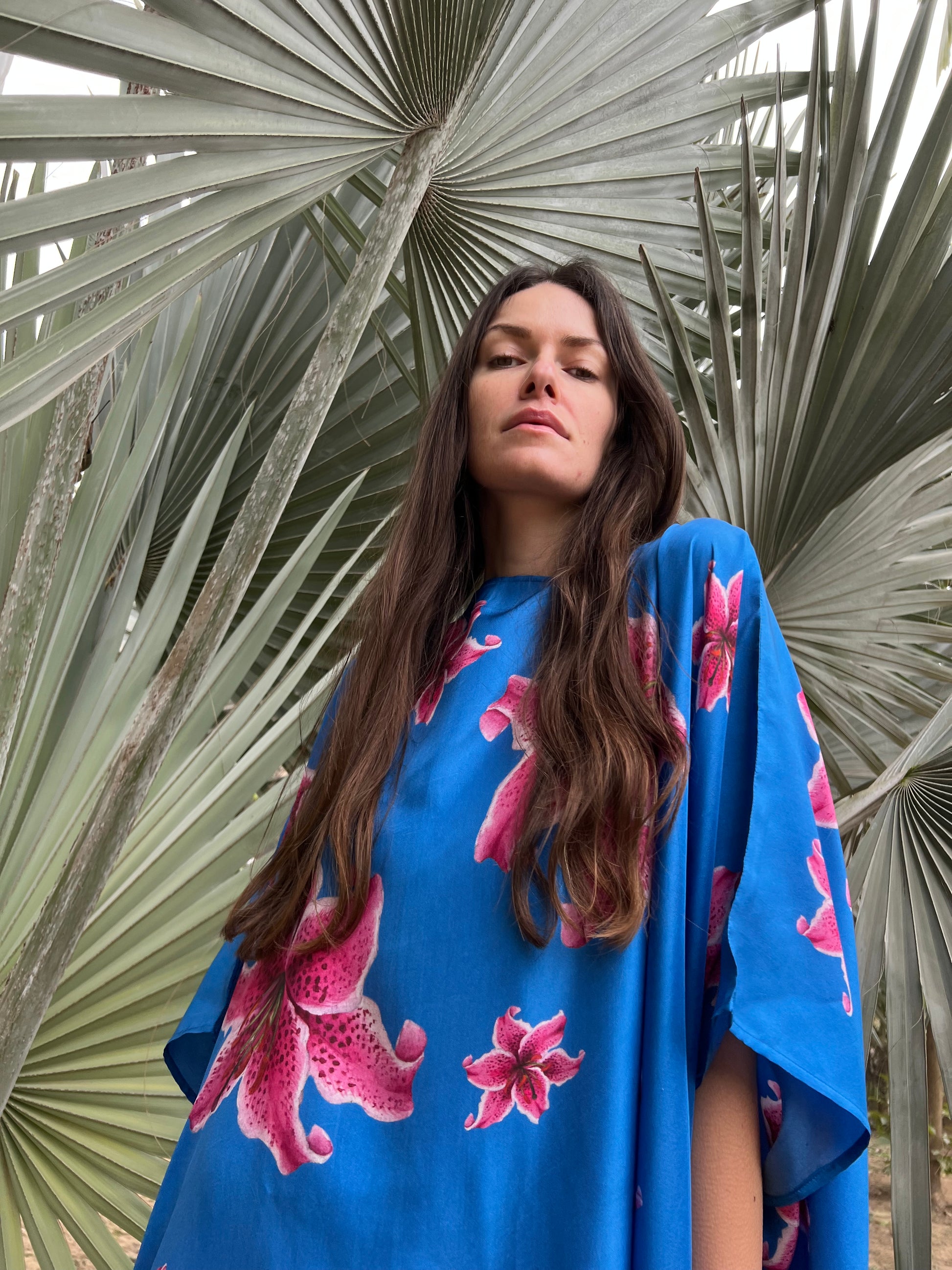 LILLY SILK TUNIC - BLUE