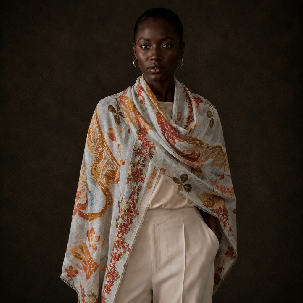 NESTLEAP CASHMERE SCARF - BIANCO