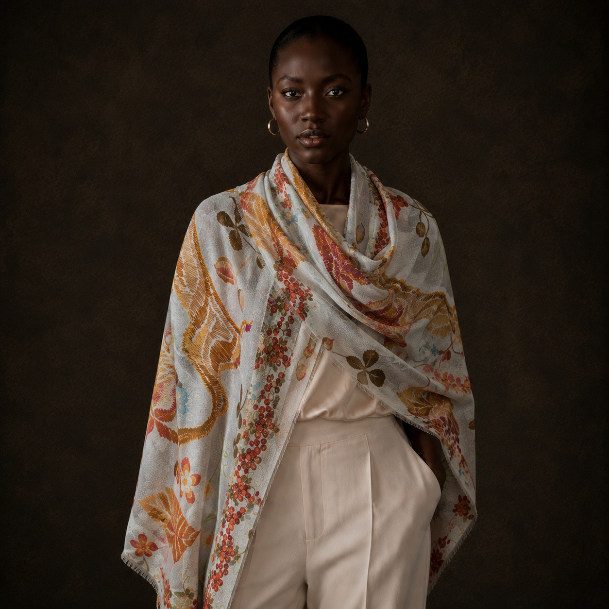 NESTLEAP CASHMERE SCARF - BIANCO