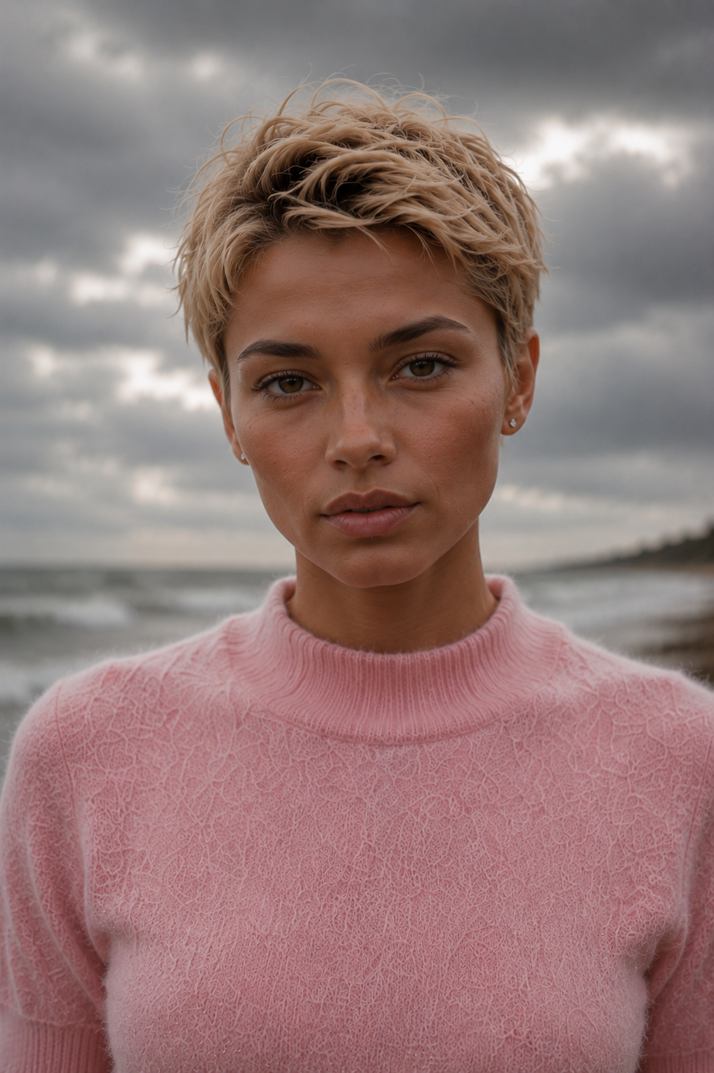 BRUSHED CASHMERE SHIRT - ROSE