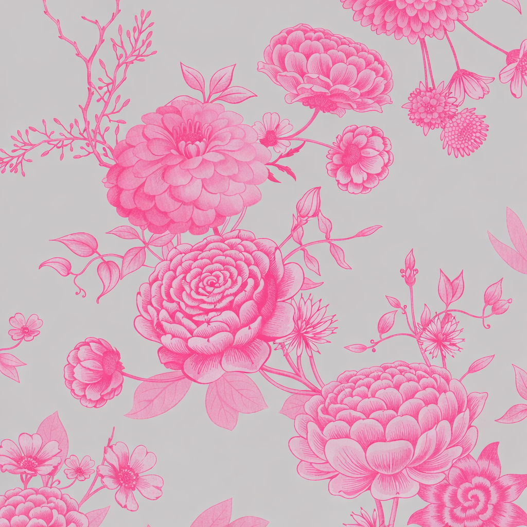 FLOWER EXPLOSION EVENING DRESS - GREY/PINK