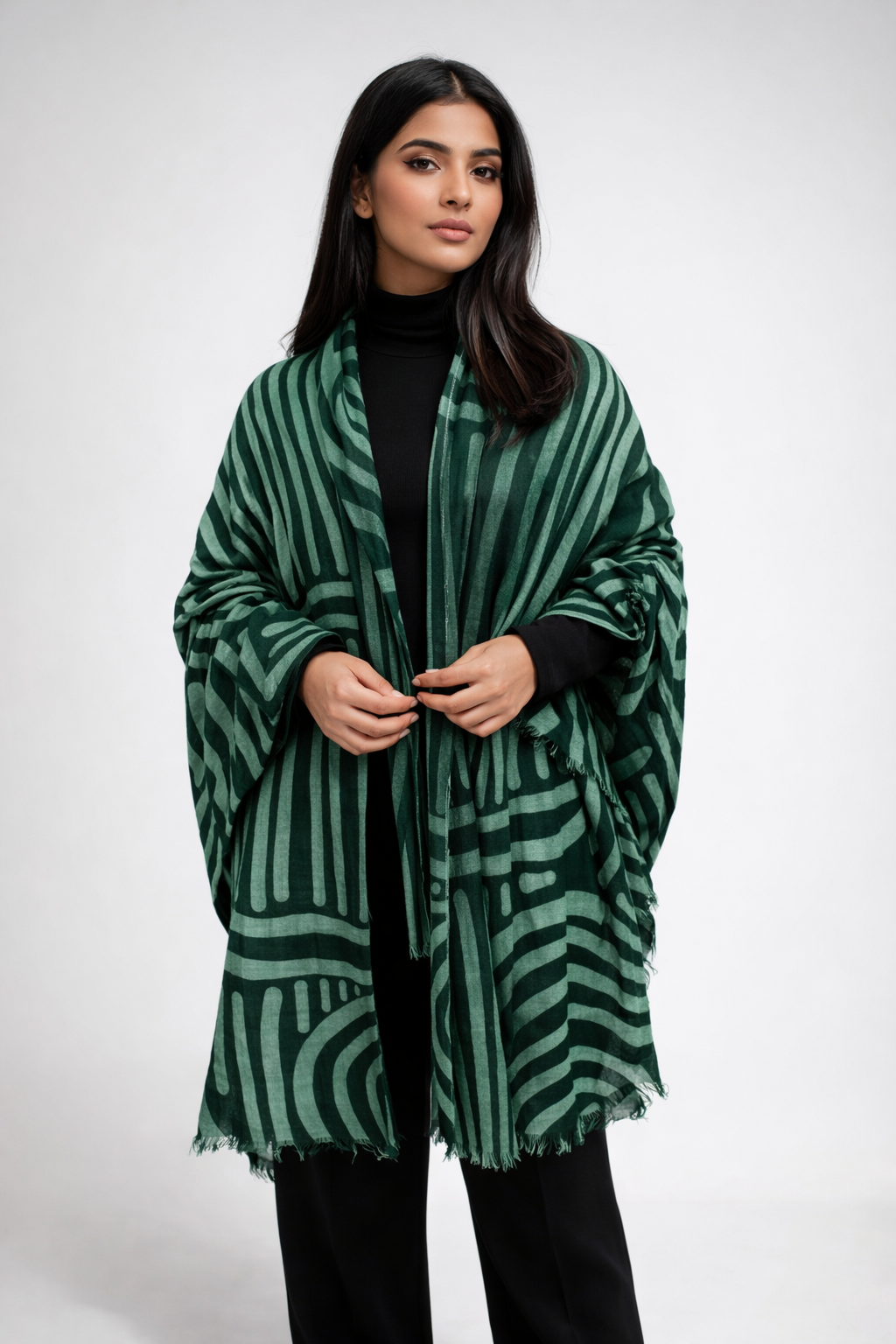 RETROSPECT CASHMERE FELTED SCARF - FELTED FOREST