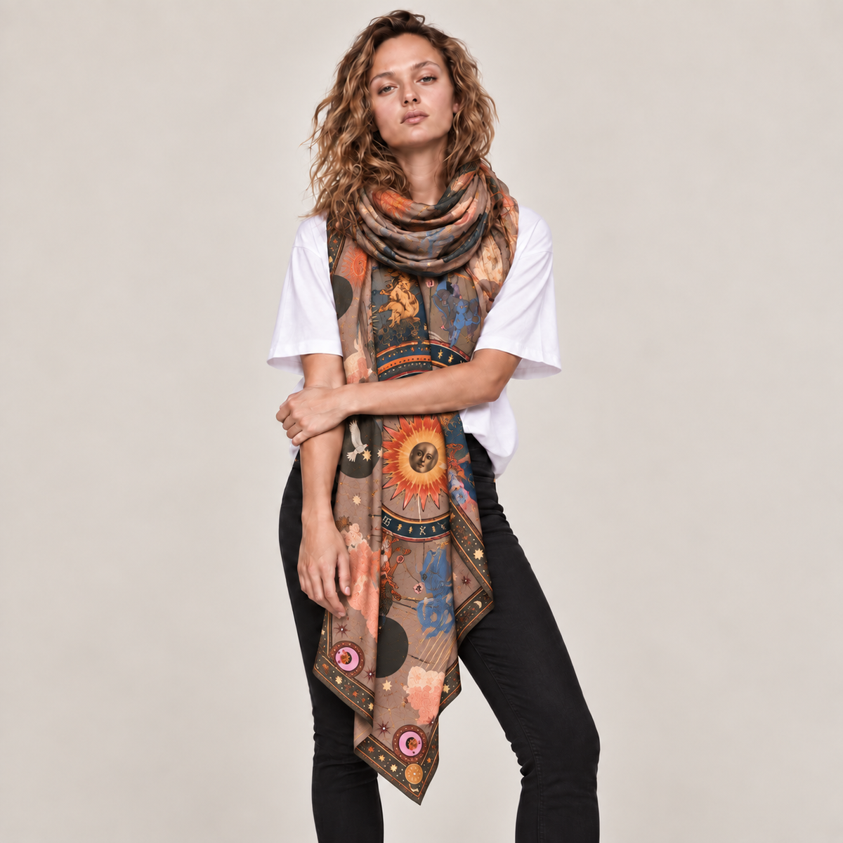 ASTRAEA CASHMERE SCARF - TAUPE