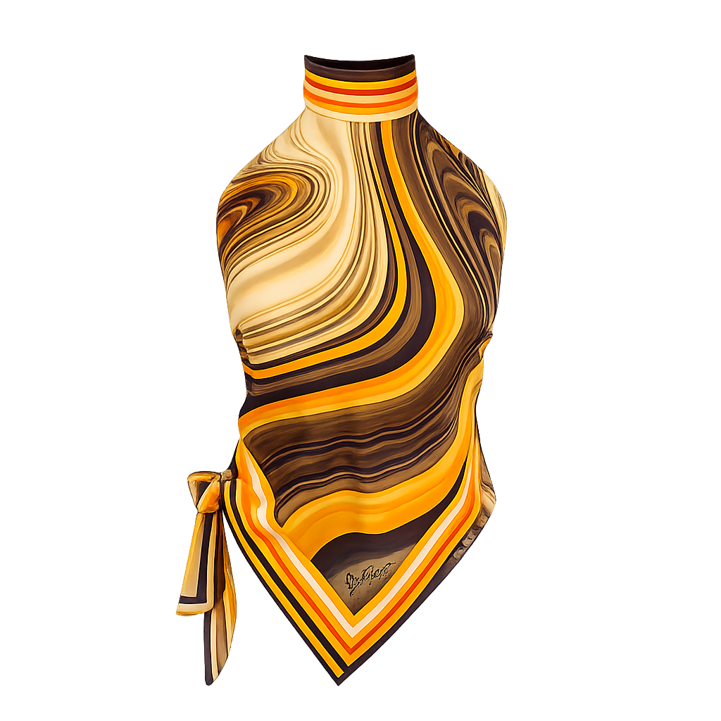 SWIRL BEACH TOP - ORANGE