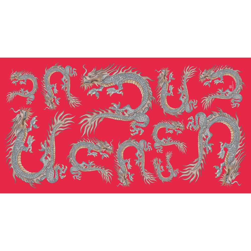 DRAGON CASHMERE SCARF - RED