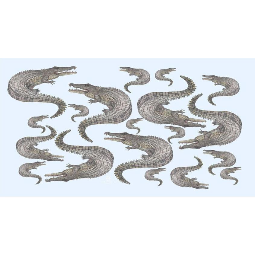 CROCODILE CASHMERE SCARF - WATER BLUE