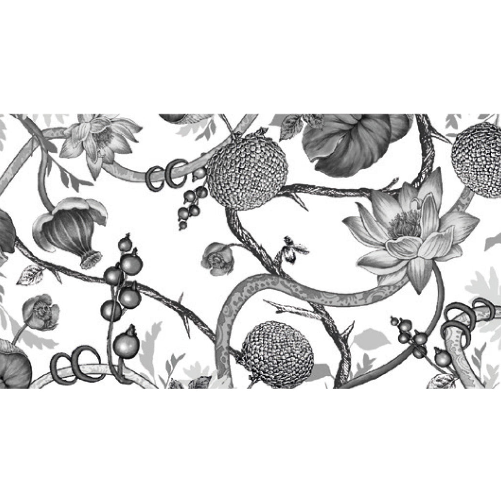 BOTANICAL FELTED CASHMERE  SCARF - WHITE