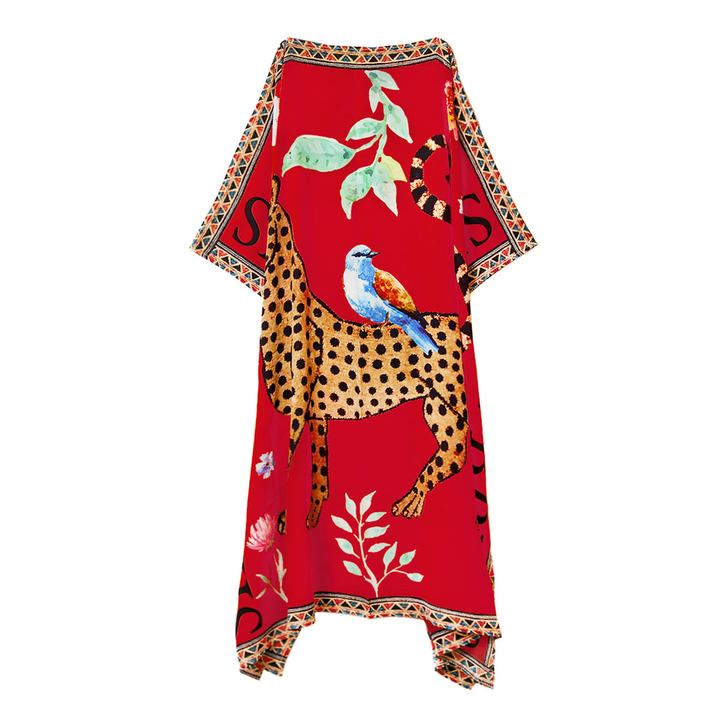 VENICE LEO SILK TUNIC - RED