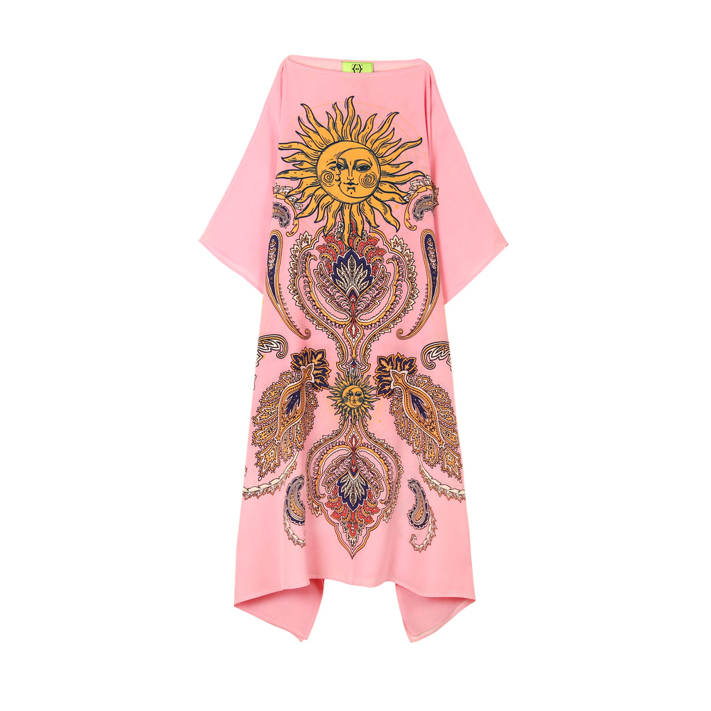 SUN GLOW SILK TUNIC - ROSE