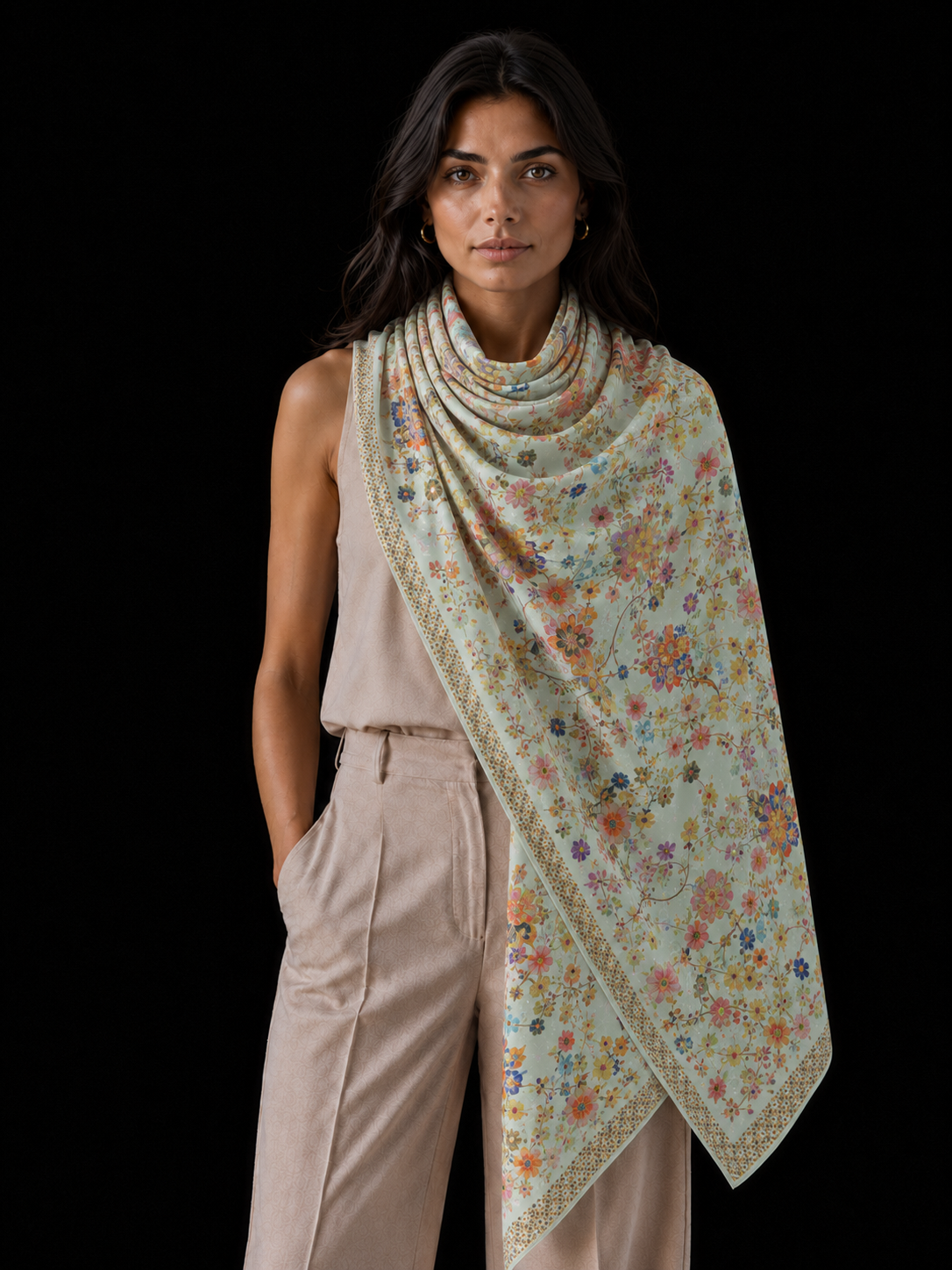 SUMMER CASHMERE SCARF - SAGE