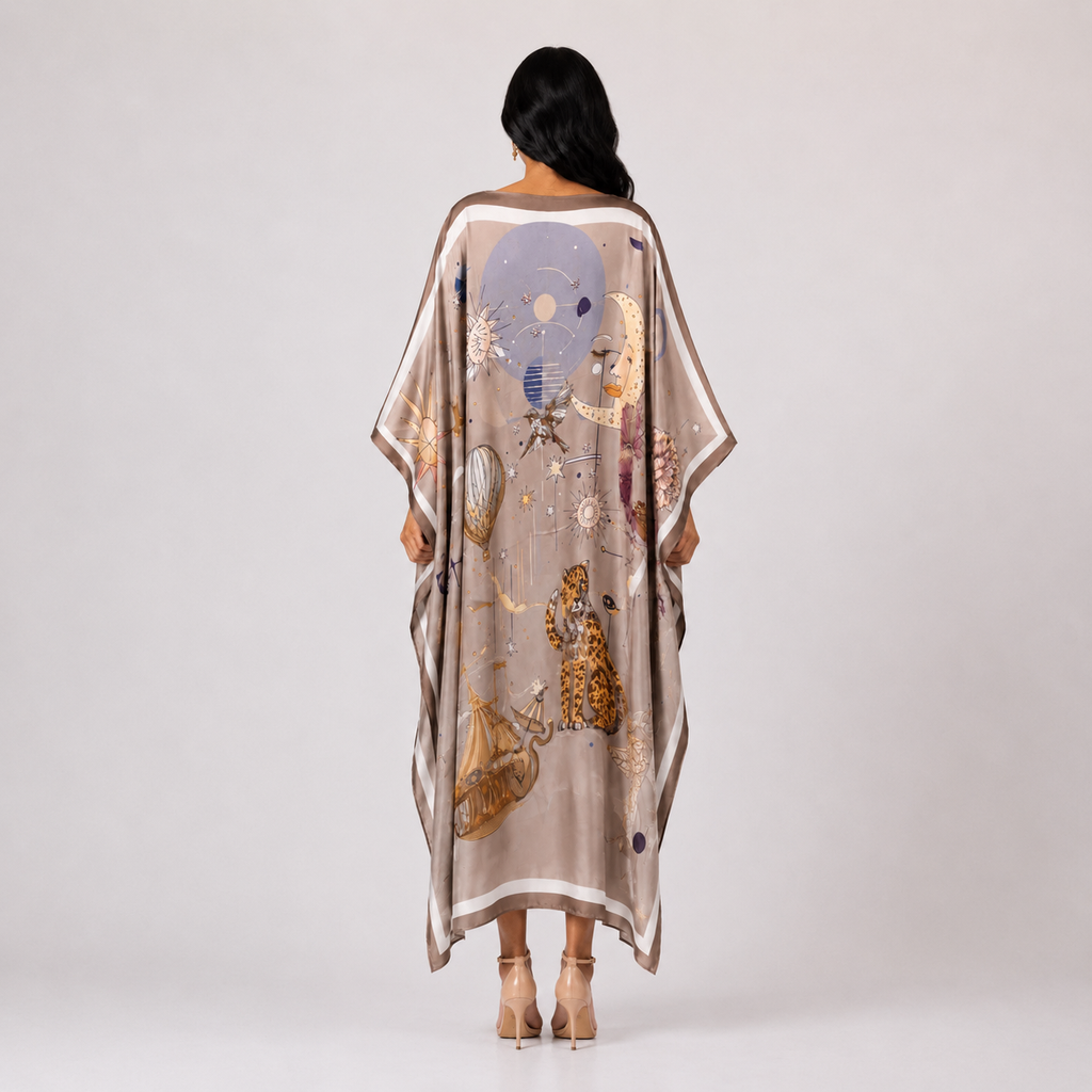 AURORA SILK TUNIC - TAUPE