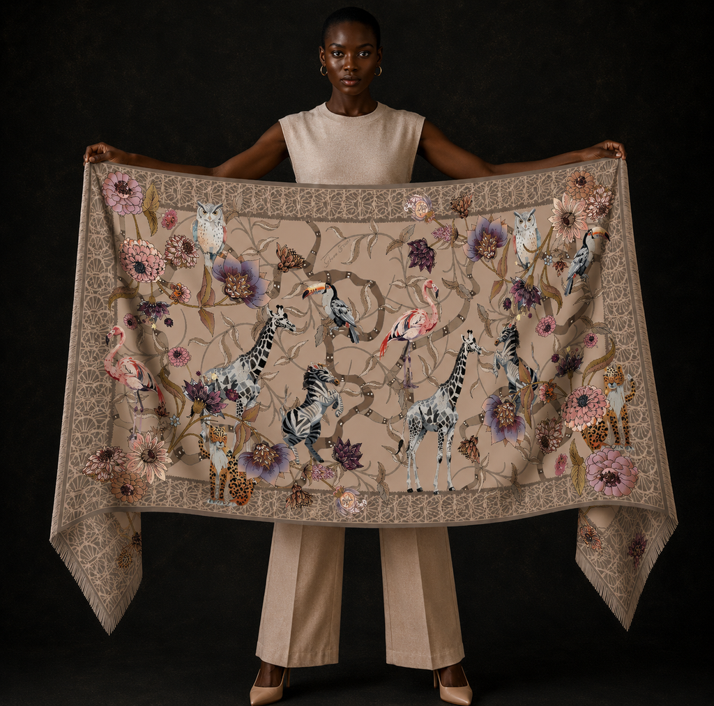 CANOPY CASHMERE SCARF - TAUPE