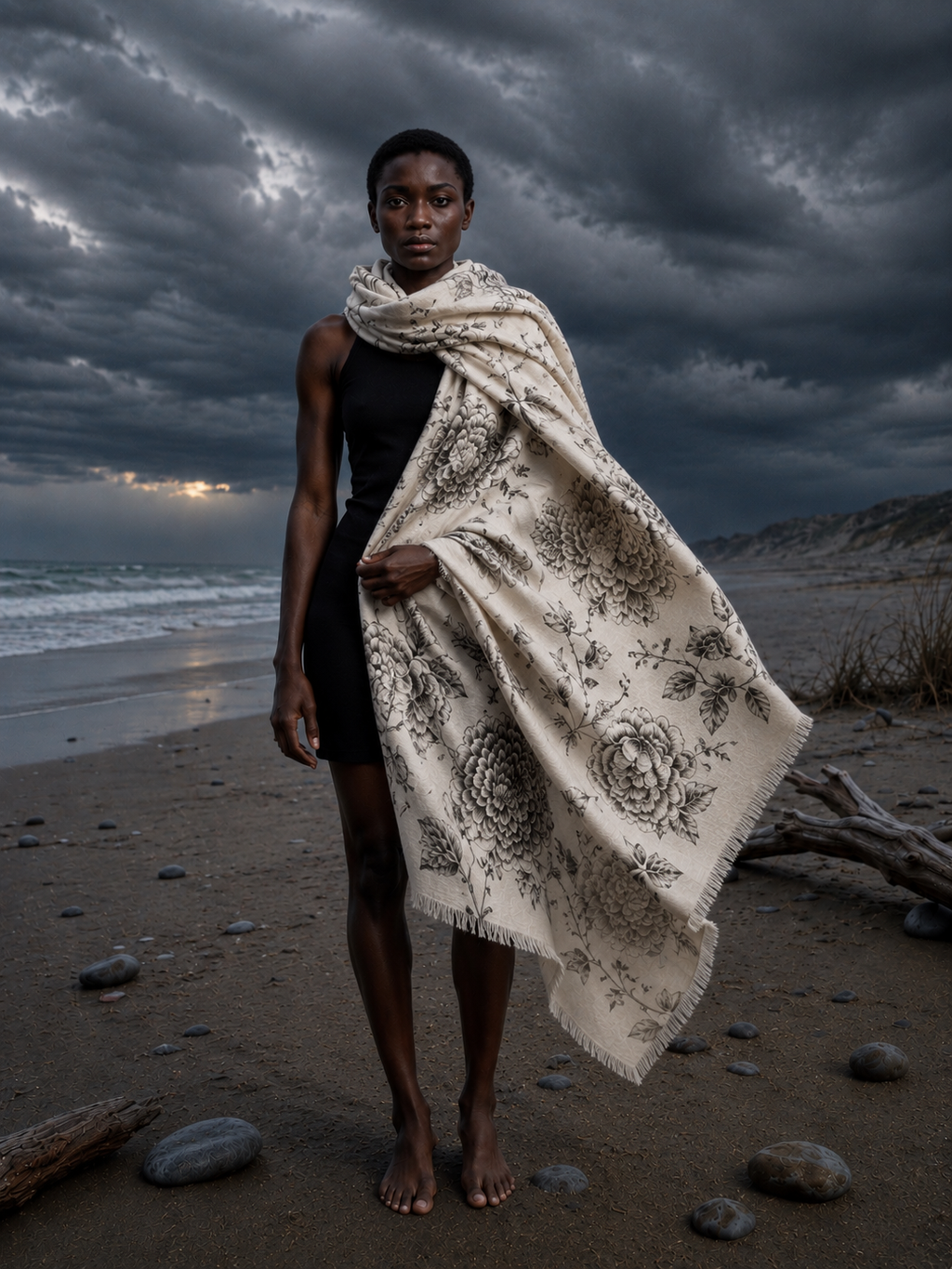 FLOWER EXPLOSION CASHMERE - CHALK