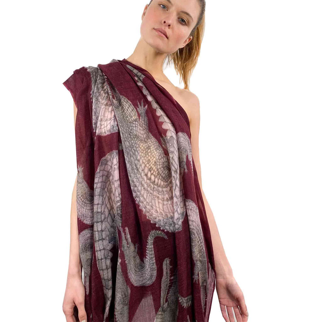 CROCODILE CASHMERE SCARF