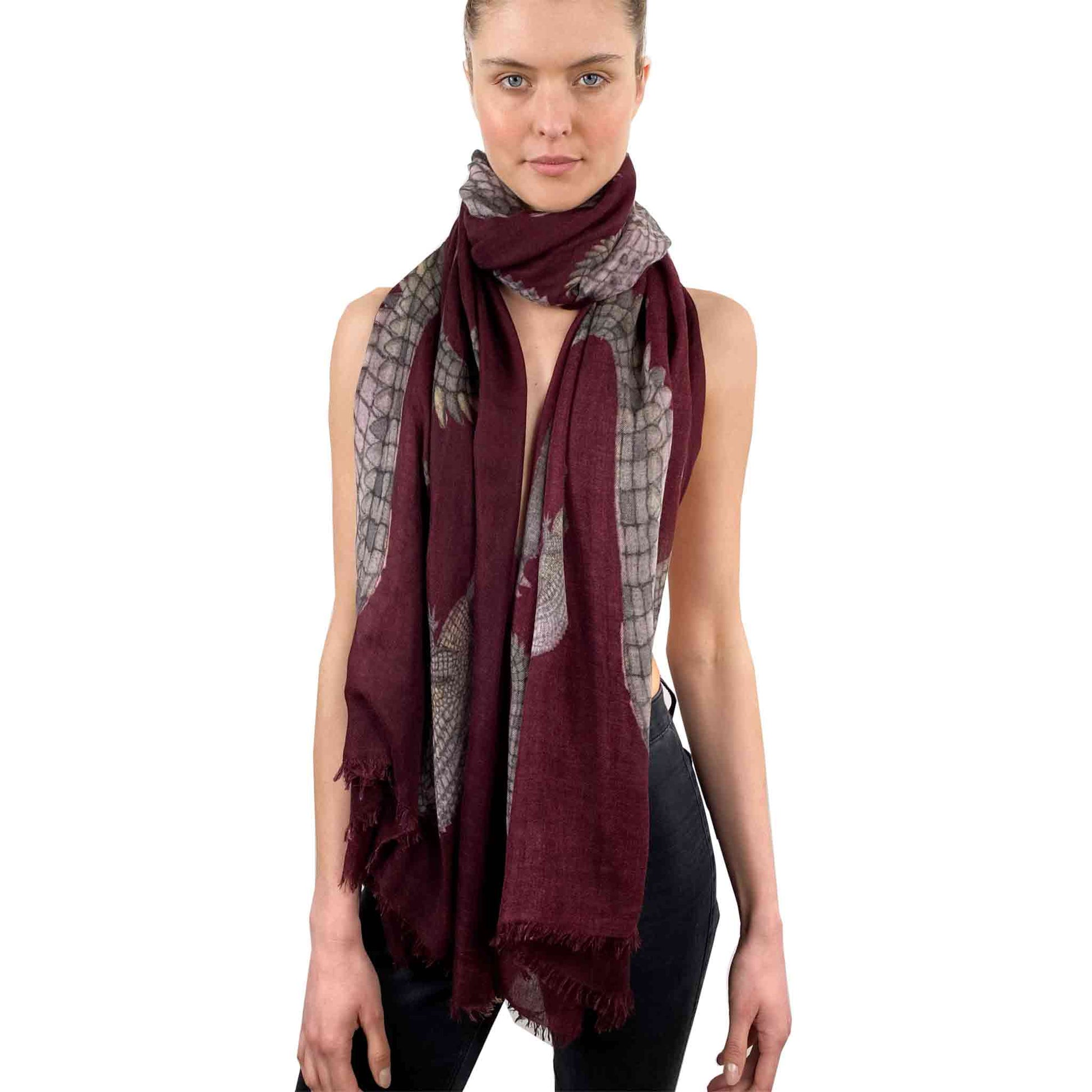 CROCODILE CASHMERE SCARF