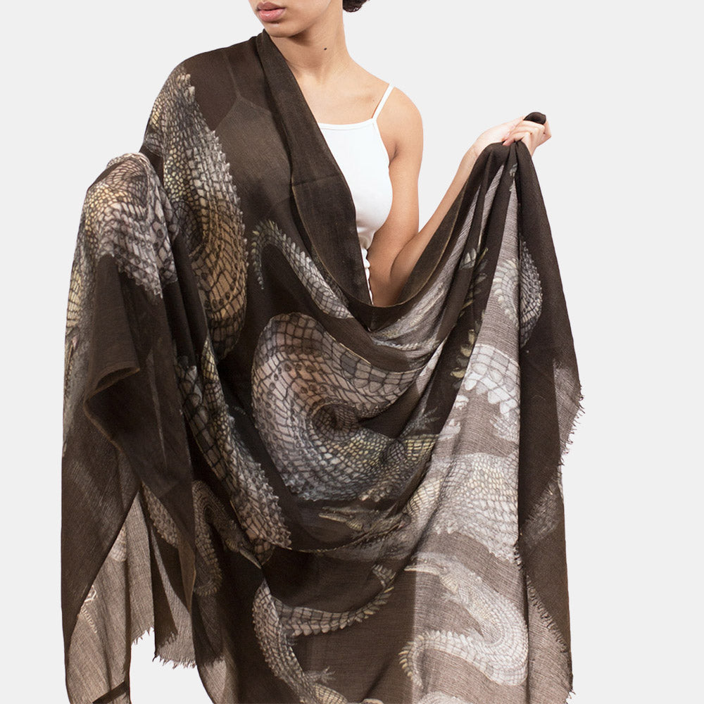 CROCODILE CASHMERE SCARF