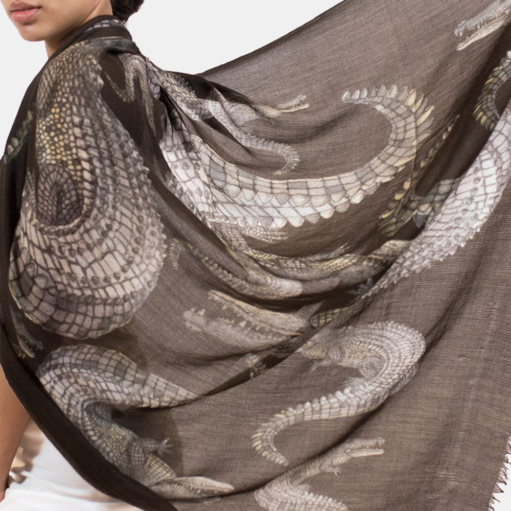 CROCODILE CASHMERE SCARF