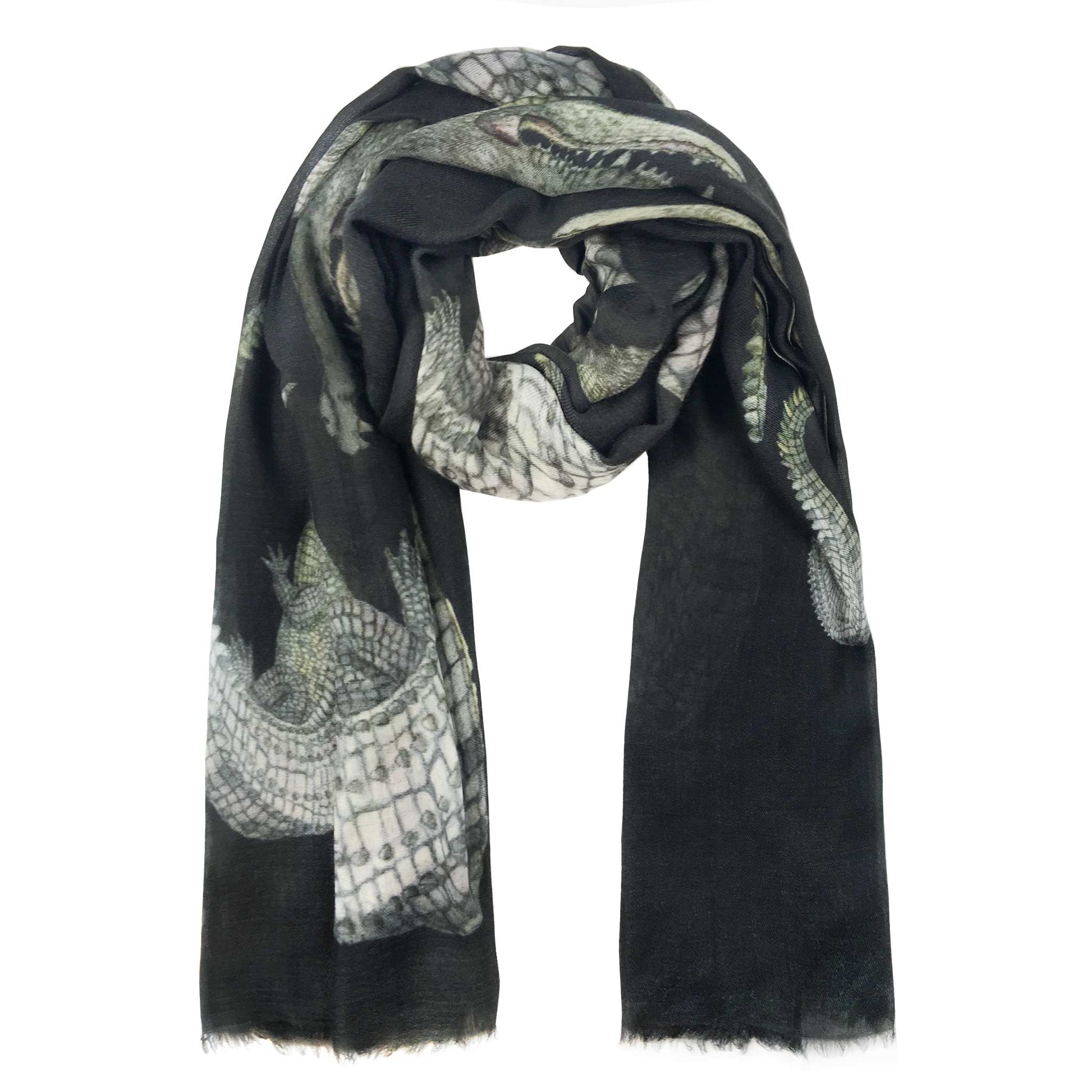CROCODILE CASHMERE SCARF