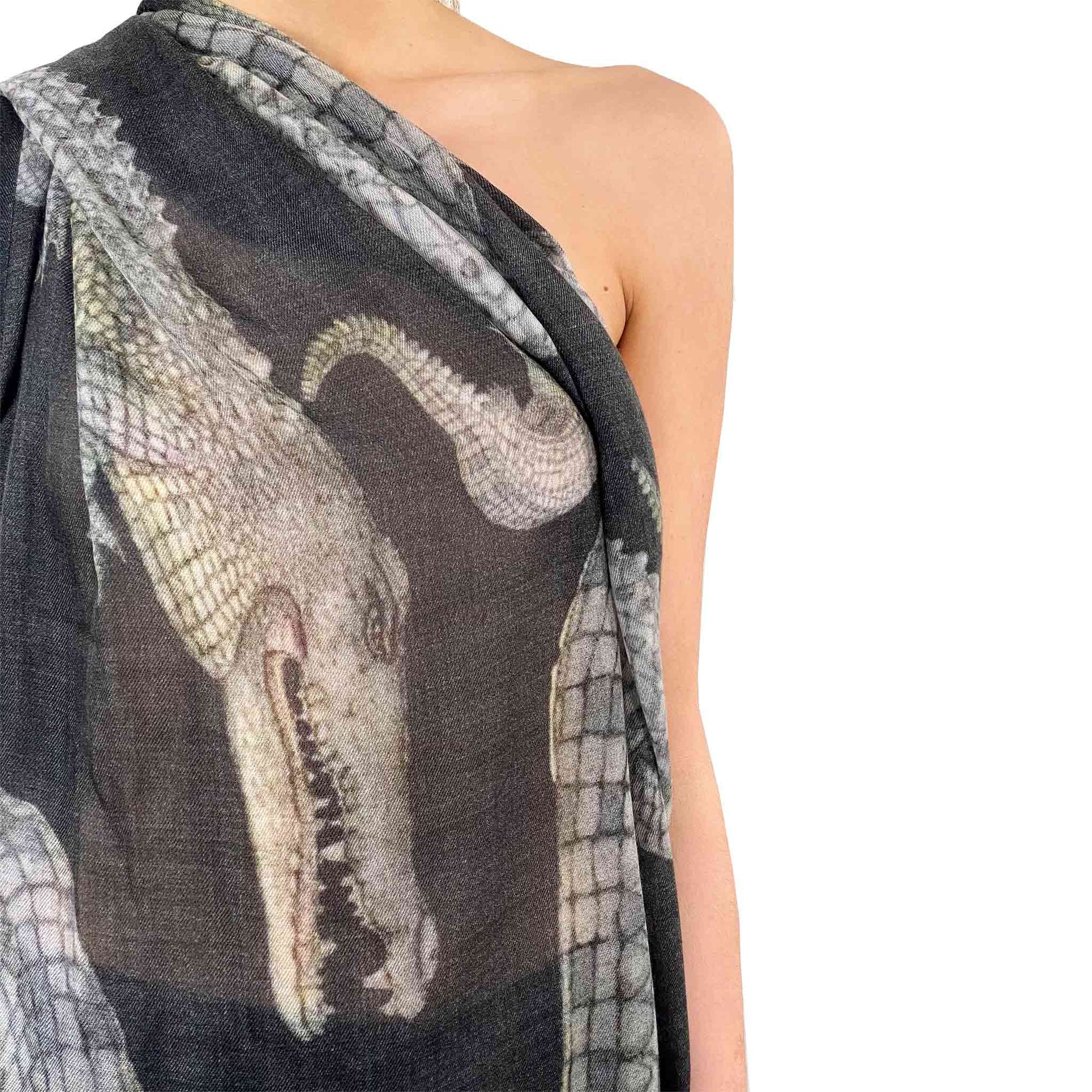 CROCODILE CASHMERE SCARF