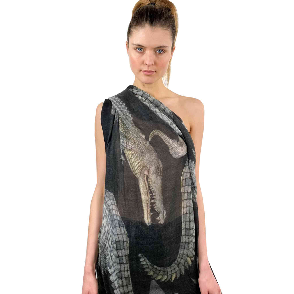 CROCODILE CASHMERE SCARF