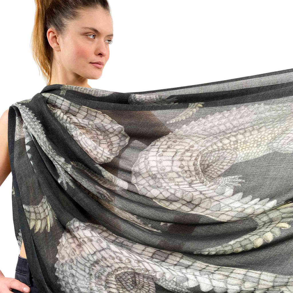 CROCODILE CASHMERE SCARF