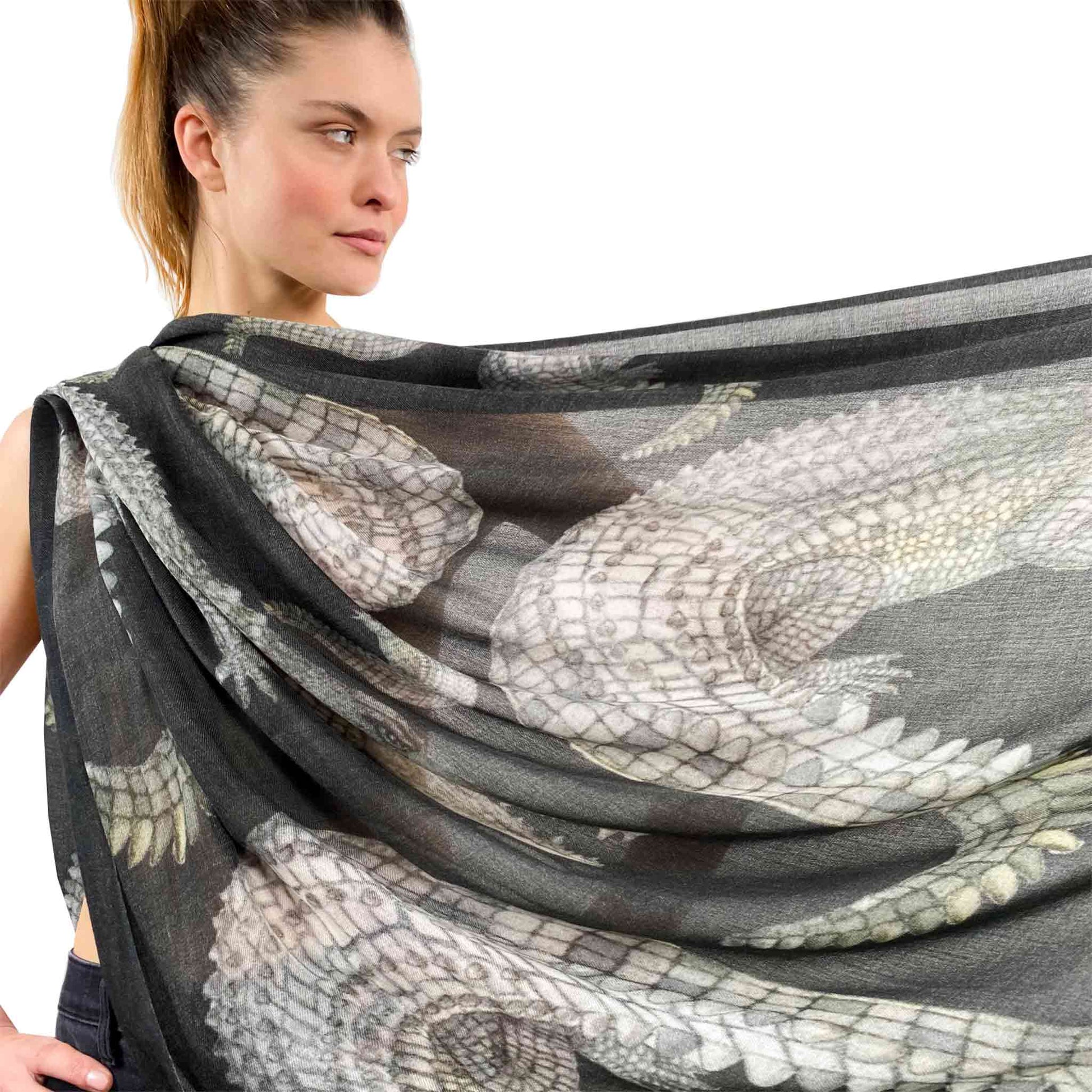 CROCODILE CASHMERE SCARF