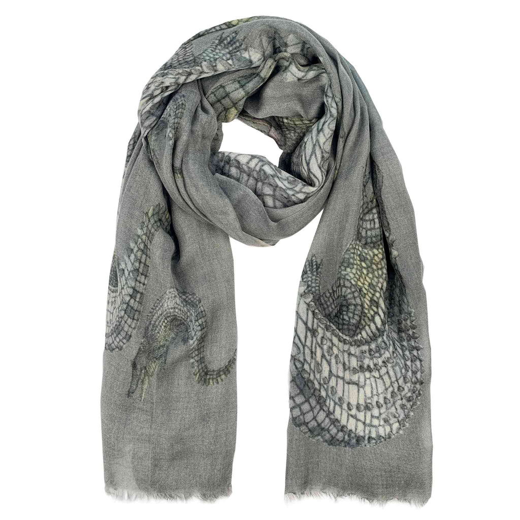 CROCODILE CASHMERE SCARF