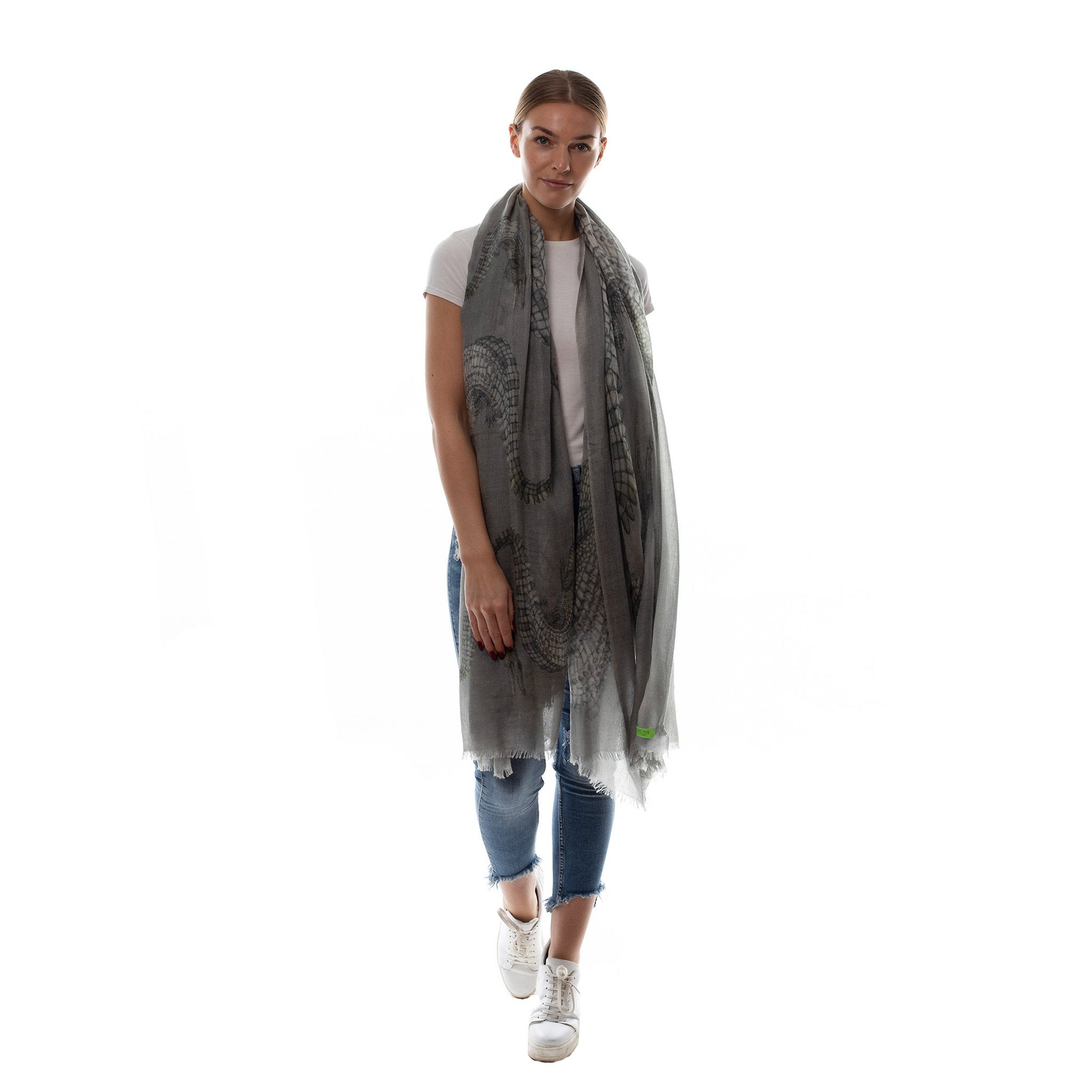 CROCODILE CASHMERE SCARF