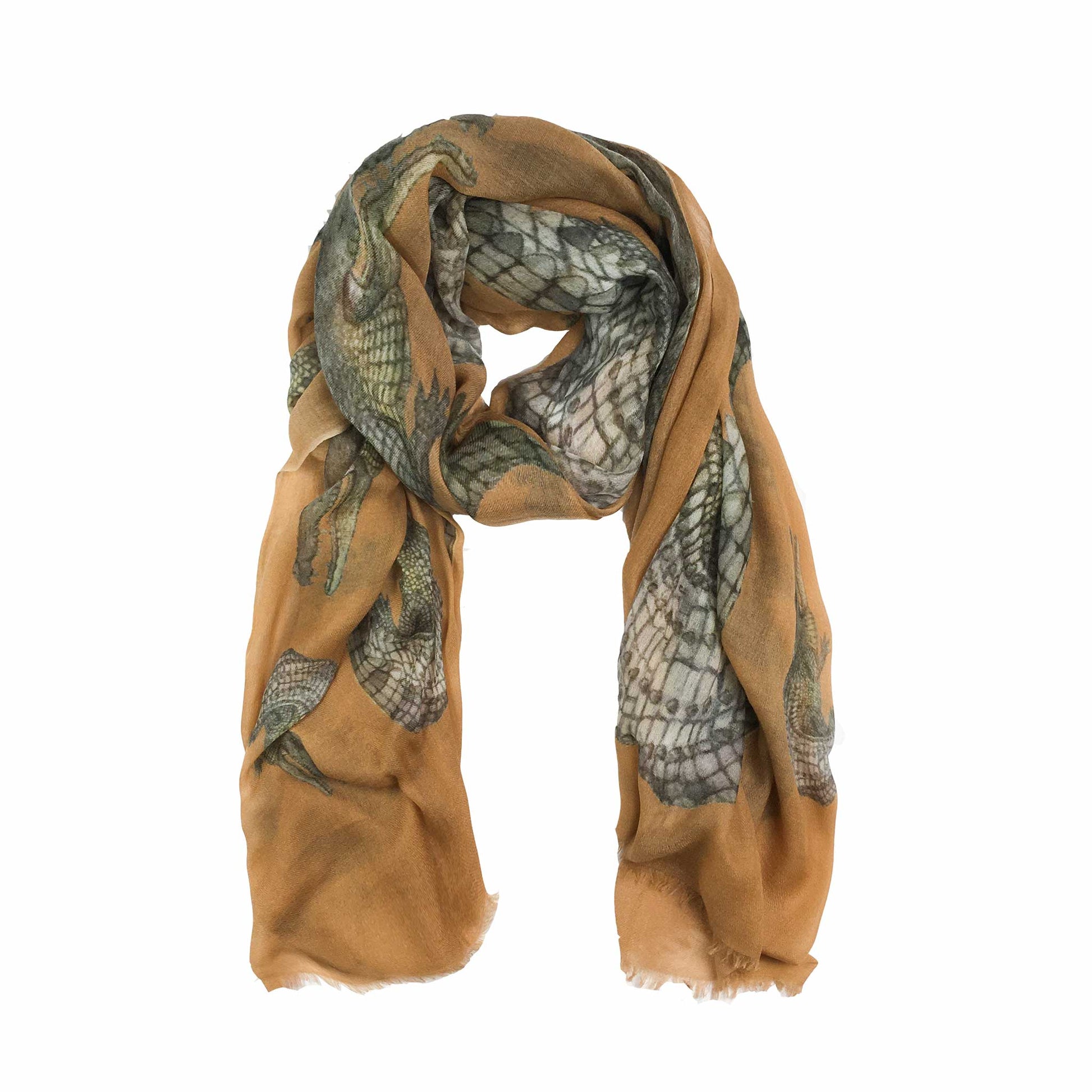 CROCODILE CASHMERE SCARF