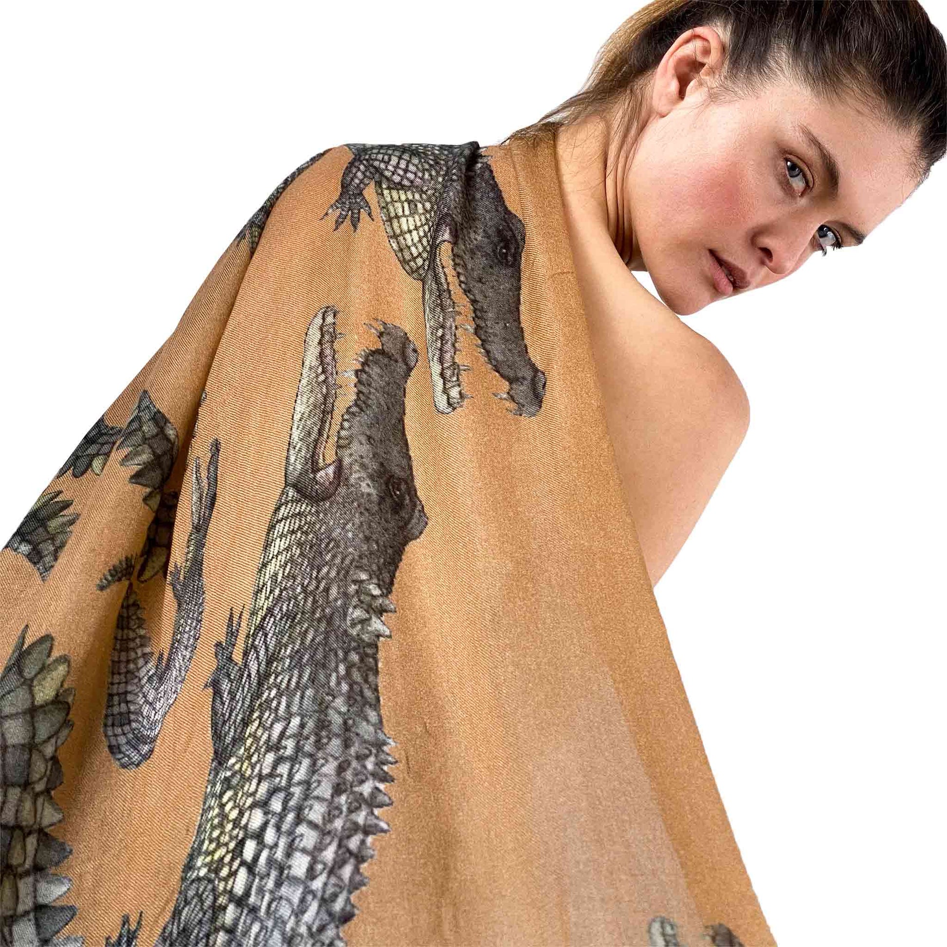 CROCODILE CASHMERE SCARF