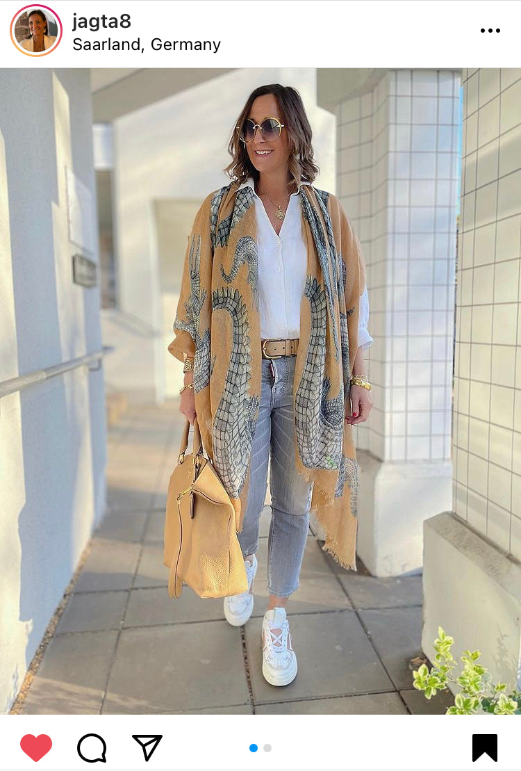 CROCODILE CASHMERE SCARF